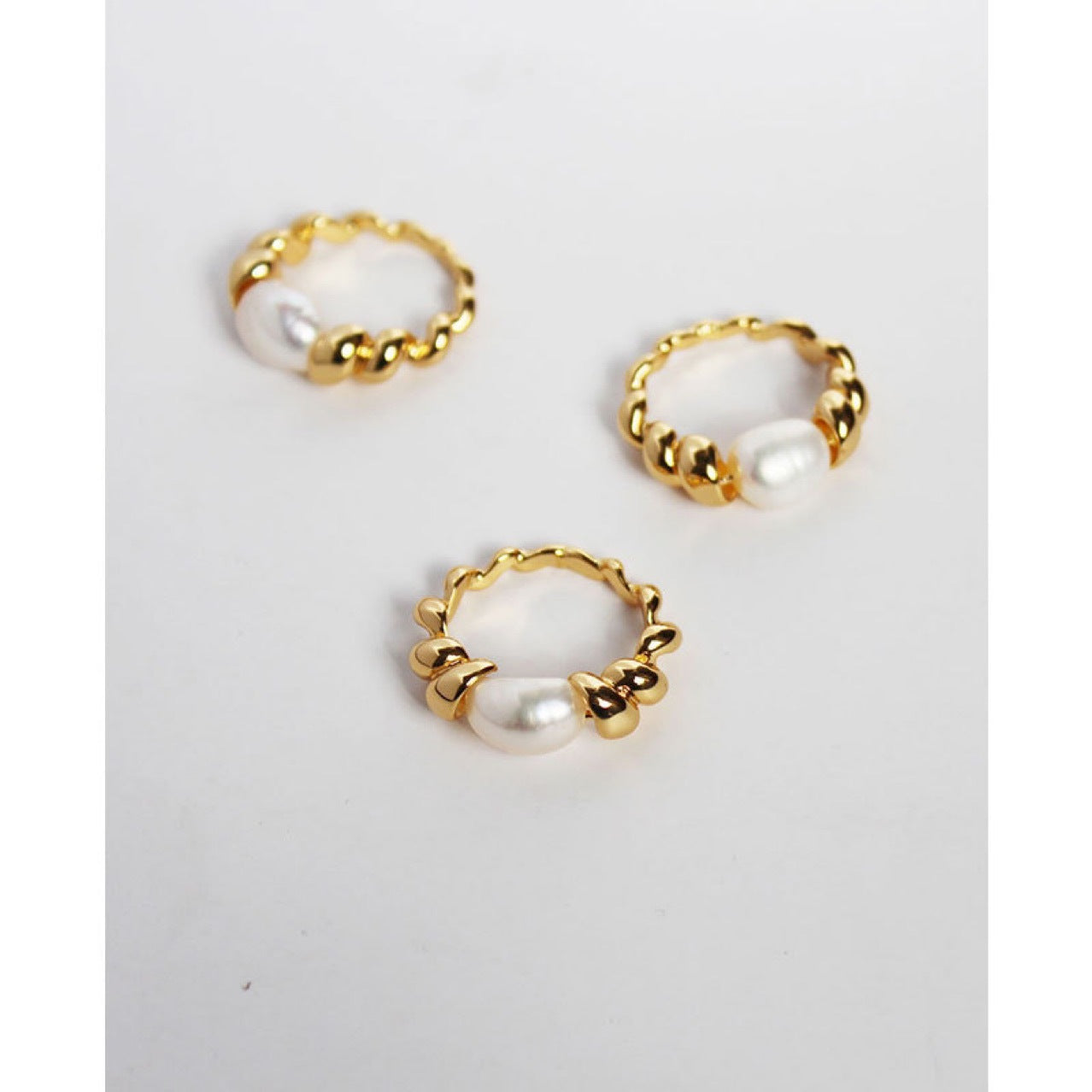 Pearl in a Croissant Ring - Belberrie Studios