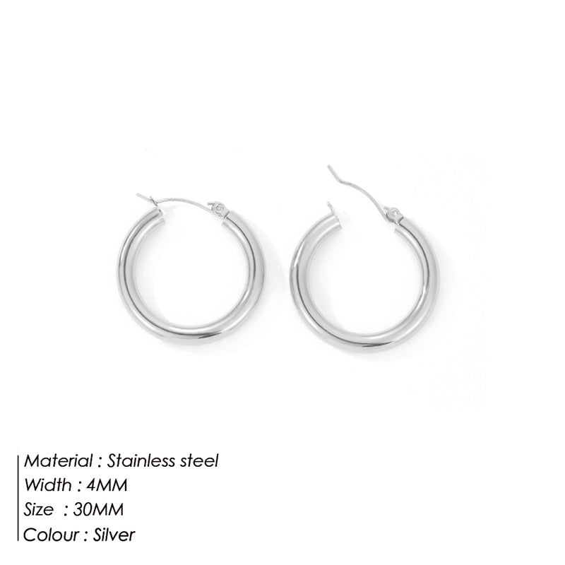 Thick Round Midi Hoop | Bold and Versatile Earrings