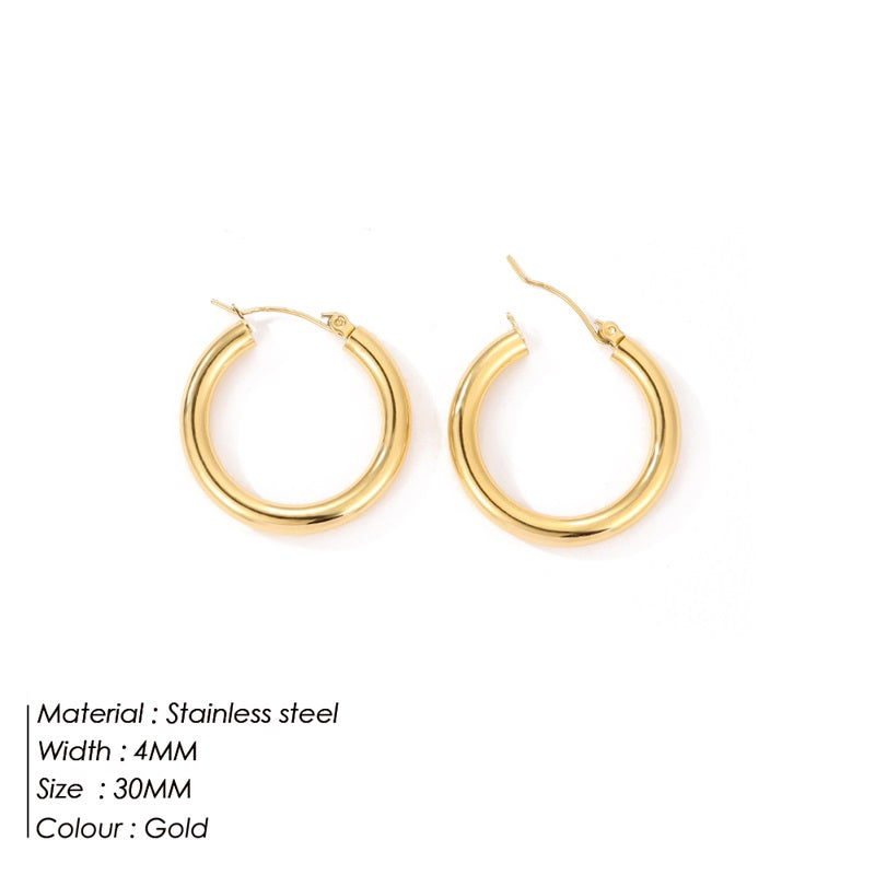 Thick Round Midi Hoop | Bold and Versatile Earrings