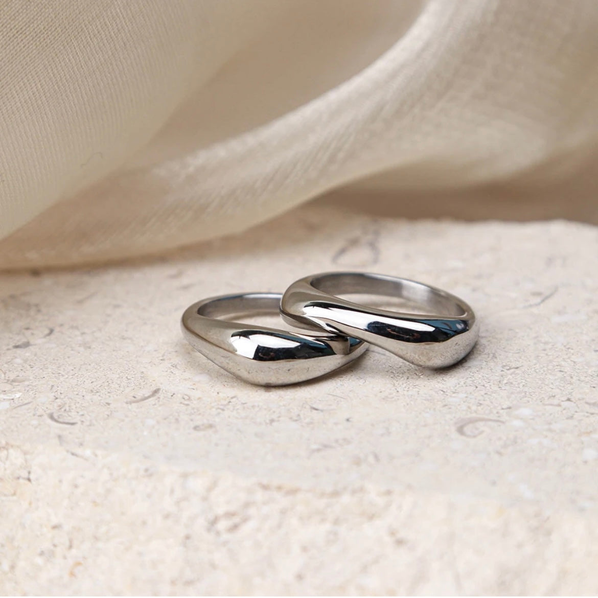 Unique Irregular Concave Bump Ring Set - Belberrie Studios