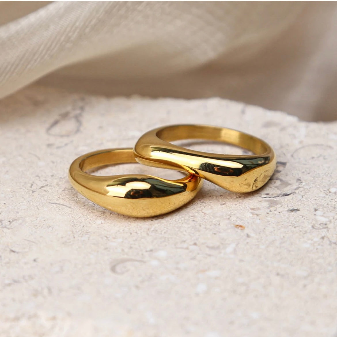 Unique Irregular Concave Bump Ring Set - Belberrie Studios