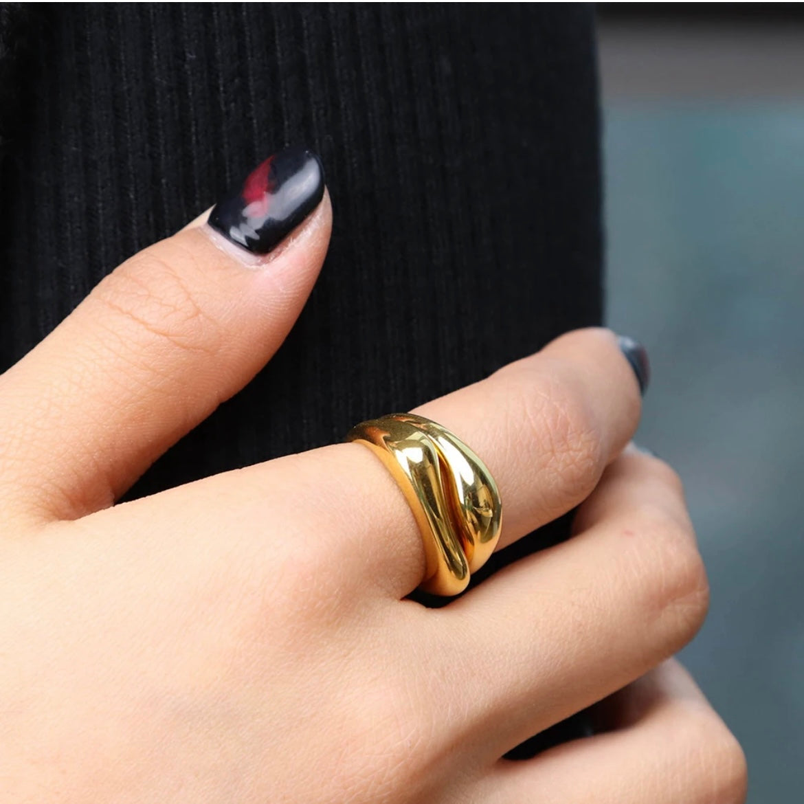 Unique Irregular Concave Bump Ring Set - Belberrie Studios