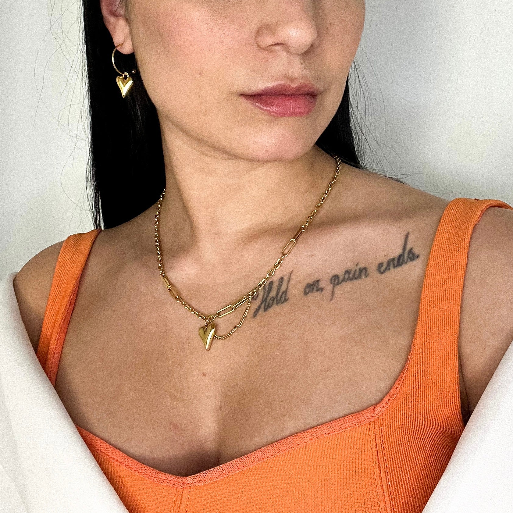 Unique Love Pendant with Asymmetrical Chain