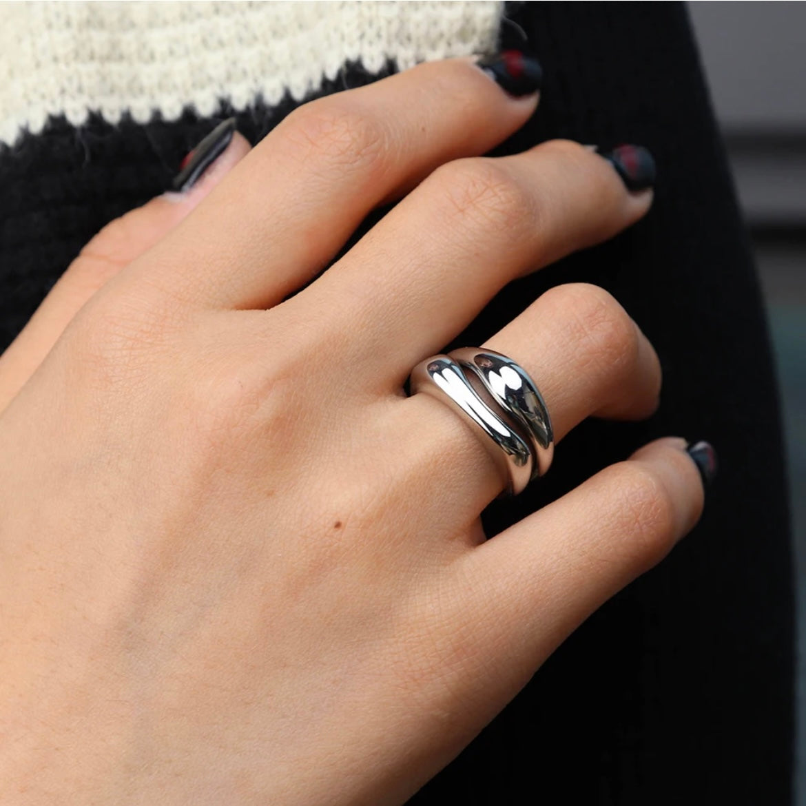 Unique Irregular Concave Bump Ring Set - Belberrie Studios