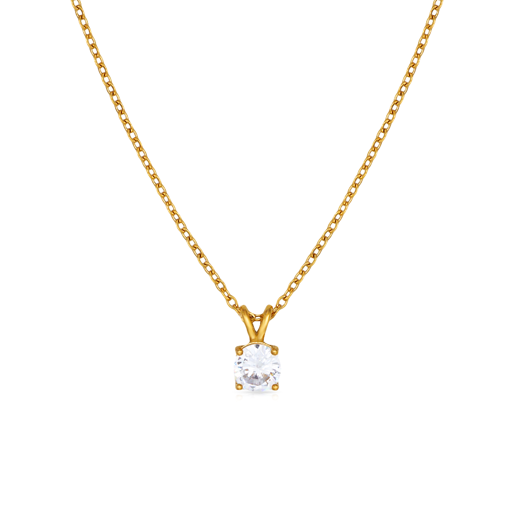 Dazzling Solitaire Zircon Diamond Necklace - Belberrie Studios
