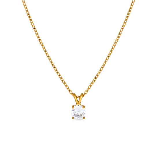 Dazzling Solitaire Zircon Diamond Necklace - Belberrie Studios