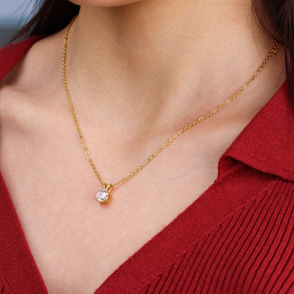 Dazzling Solitaire Zircon Diamond Necklace - Belberrie Studios