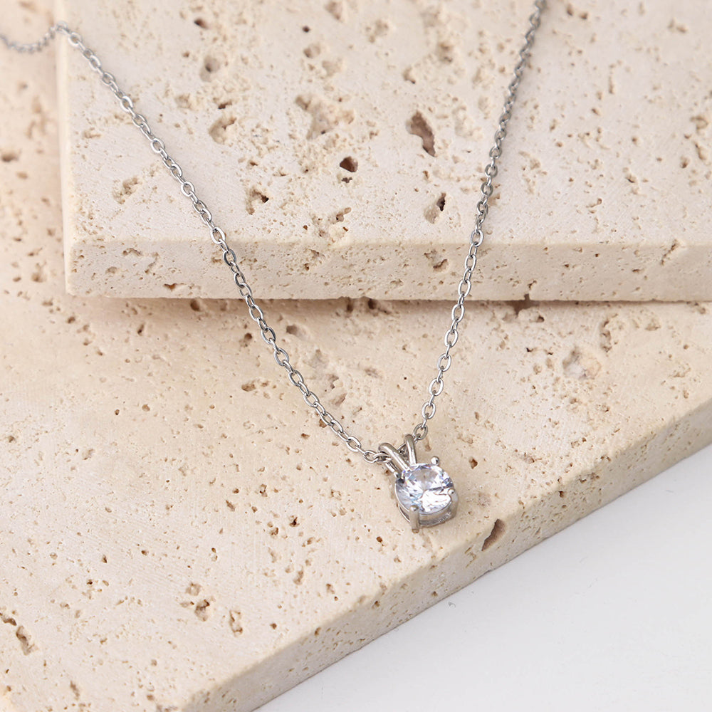 Dazzling Solitaire Zircon Diamond Necklace - Belberrie Studios