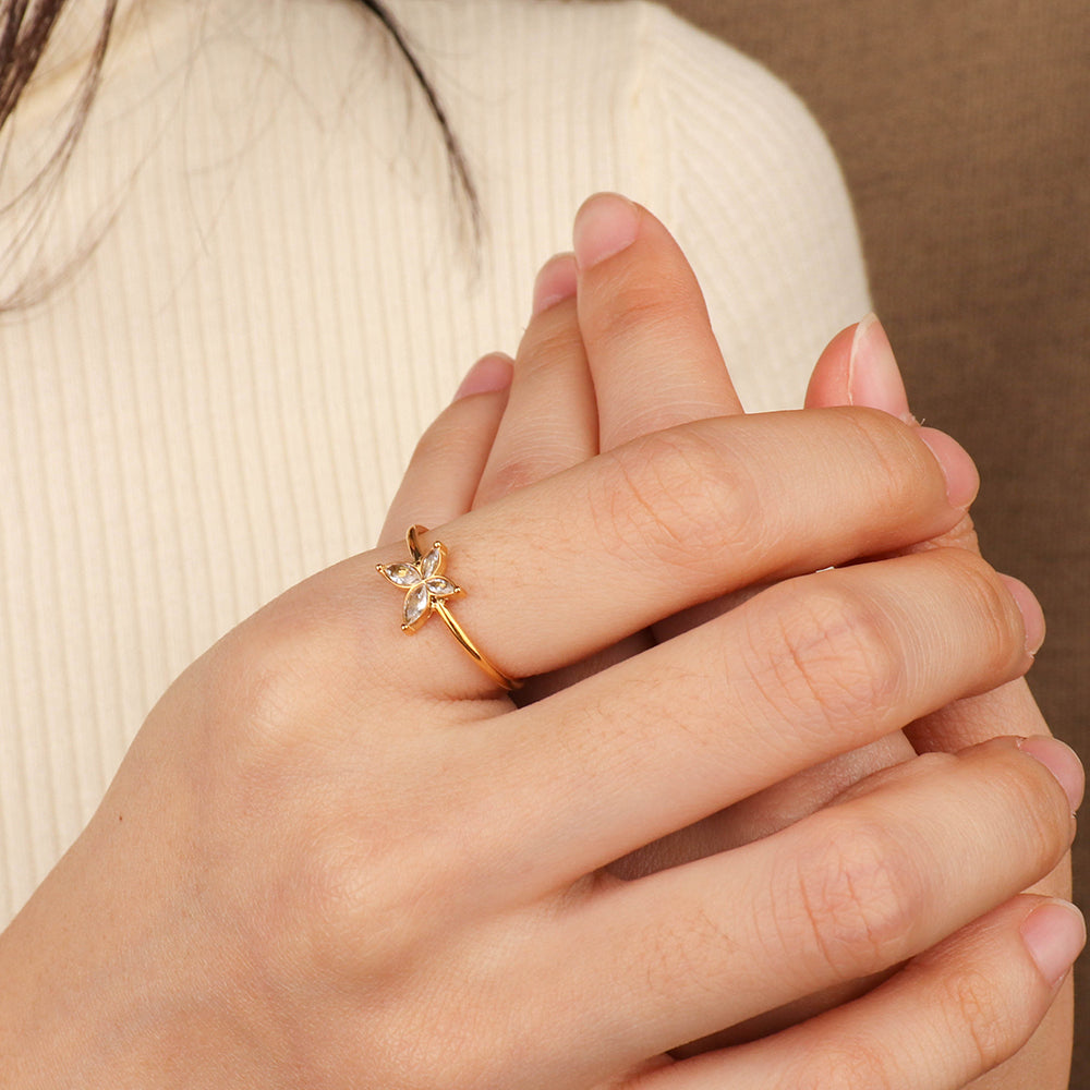 Butterfly Marquise Zircon Ring