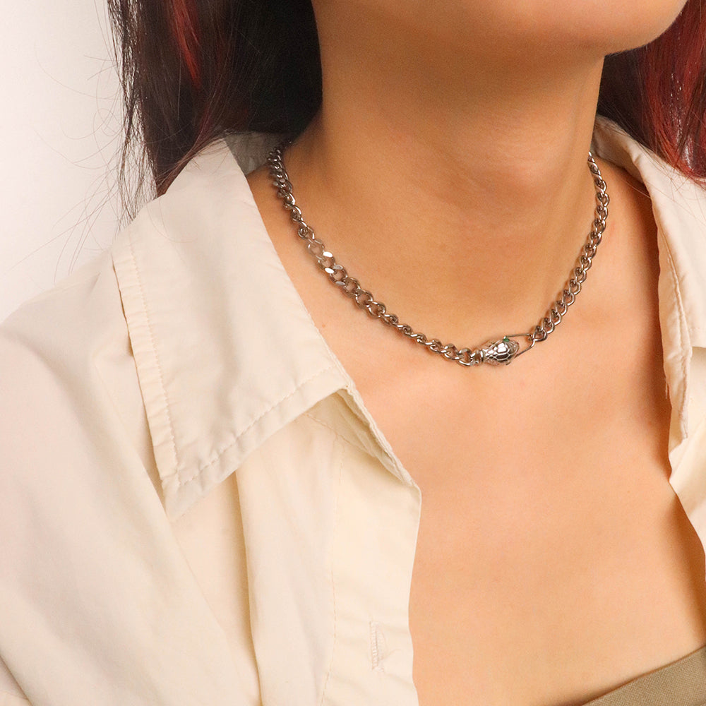 Green Eyes Snake Cuban Choker - Belberrie Studios