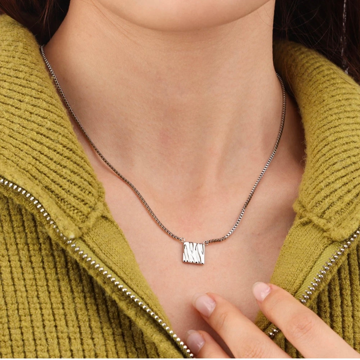 Stylish Organic Texture Square Necklace - Belberrie Studios