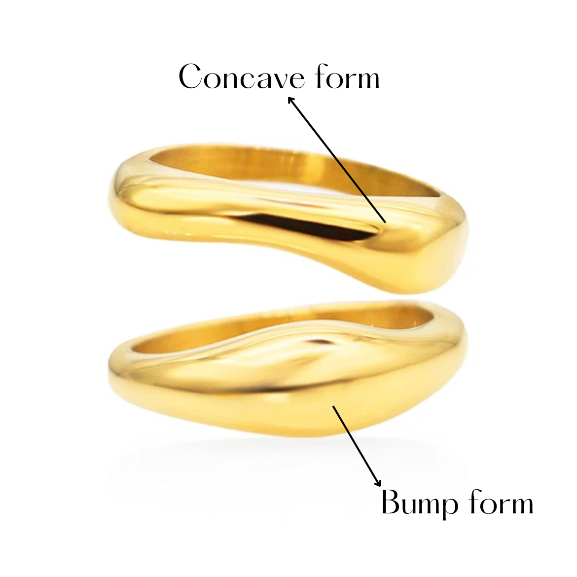 Unique Irregular Concave Bump Ring Set - Belberrie Studios