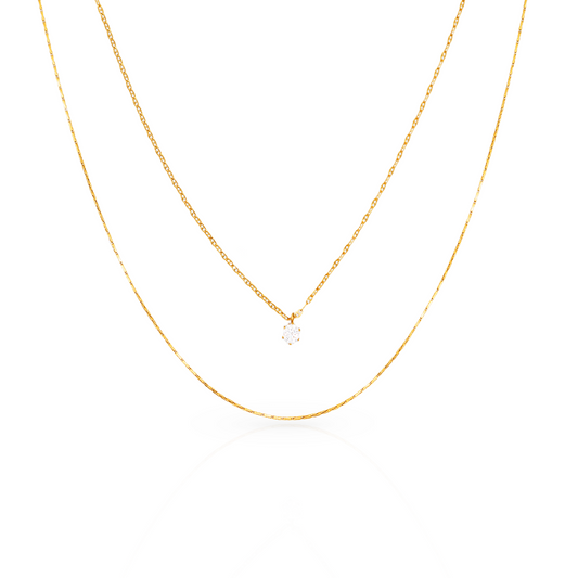 Double Layer Diamond Necklace | Elegant Jewelry