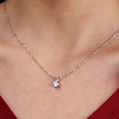 Dazzling Solitaire Zircon Diamond Necklace - Belberrie Studios