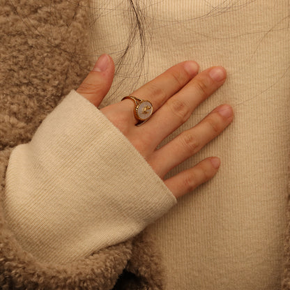 Handcrafted Natural Shell Tulip Ring - Belberrie Studios