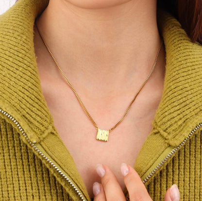 Stylish Organic Texture Square Necklace - Belberrie Studios